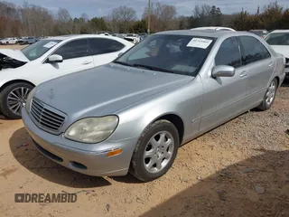 2002 Mercedes-Benz S-Class 4.3L with VIN WDBNG70J12A297441, listed as a IAAI auction lot 41712493 with 183,280 mi miles. Bid and sale history available at carsss.com. Image 17.