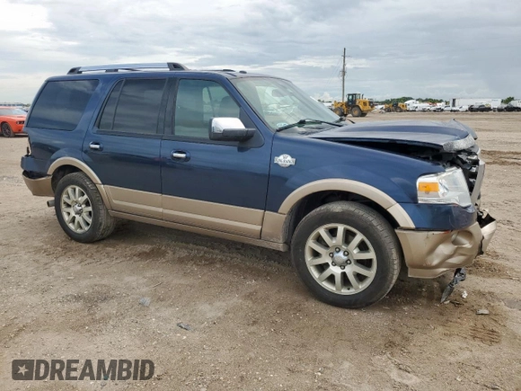 2013 Ford Expedition XLT with VIN 1FMJU1H5XDEF08088, listed as a Copart auction lot 62308255 with 123,203 mi miles and Salvage title. Bid and sale history available at DreamBid. Image 4.