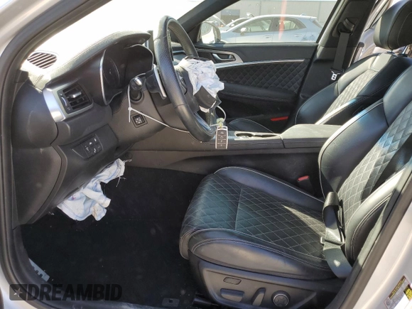 2019 Genesis G70 Advanced with VIN KMTG44LA1KU044908, listed as a Copart auction lot 76779574 with 51,678 mi miles and Salvage title. Bid and sale history available at DreamBid. Image 7.