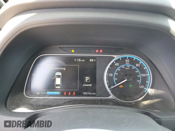 2024 Nissan LEAF S with VIN 1N4AZ1BV2RC551010, listed as a Copart auction lot 59508015 with 18,674 mi miles and Salvage title. Bid and sale history available at DreamBid. Image 9.