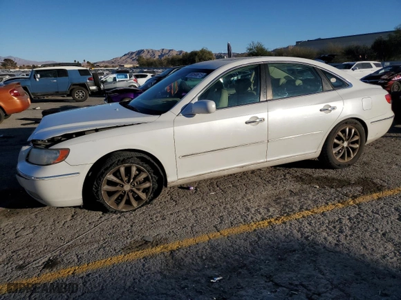 2007 Hyundai Azera SE with VIN KMHFC46F77A238884, listed as a Copart auction lot 88598615 with 153,755 mi miles and Salvage Title. Bid and sale history available at carsss.com. Image 1.