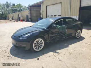 2023 Tesla Model 3 with VIN 5YJ3E1EA2PF438438, listed as a Copart auction lot 52901375 with 63,181 mi miles and Salvage Title. Bid and sale history available at carsss.com. Image 1.