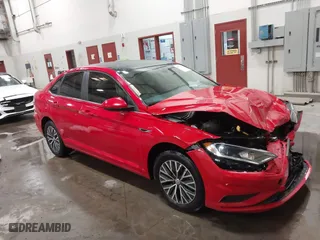 2019 Volkswagen Jetta SEL with VIN 3VWE57BU8KM104216, listed as a IAAI auction lot 41724572 with 65,736 mi miles. Bid and sale history available at carsss.com. Image 1.