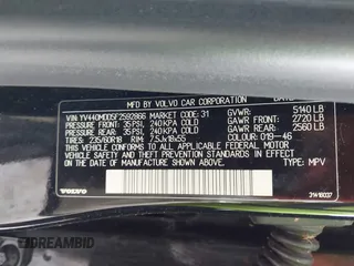 2015 Volvo XC60 T5 Drive-E Platinum with VIN YV440MDD5F2592866, listed as a IAAI auction lot 42544779 with 204,967 mi miles and . Bid and sale history available at DreamBid. Image 9.