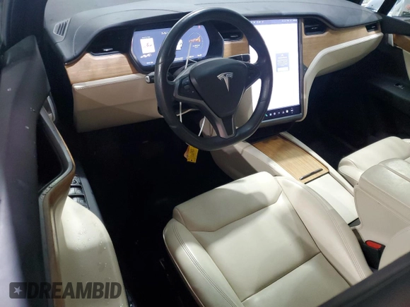 2020 Tesla Model X Long Range with VIN 5YJXCBE26LF228781, listed as a Copart auction lot 46417835 with 46,148 mi miles and Salvage Title. Bid and sale history available at DreamBid. Image 8.