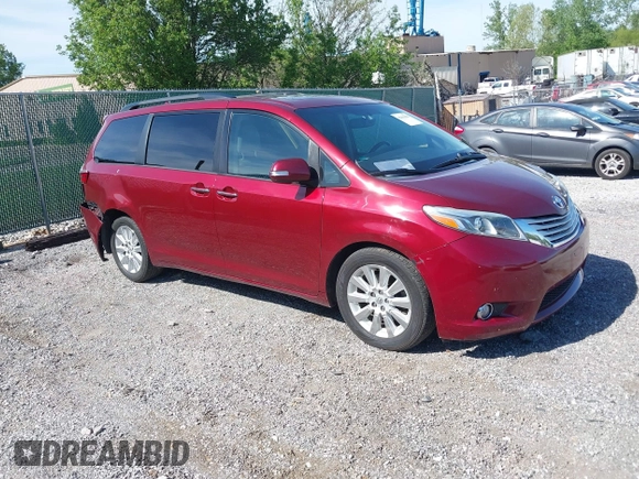2015 Toyota Sienna XLE z VIN 5TDYK3DC4FS590924, wystawiony jako IAAI lot #42104086 z przebiegiem 209 280 mil mil oraz . Historia ofert i sprzedaży dostępna na DreamBid. Obrazek 1.