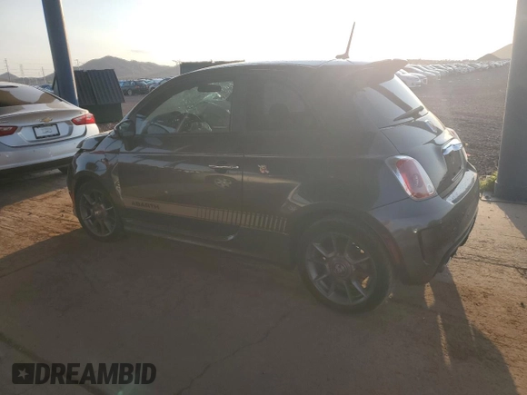 2015 FIAT 500 Abarth with VIN 3C3CFFFHXFT597430, listed as a Copart auction lot 55706425 with 67,026 mi miles and Salvage title. Bid and sale history available at DreamBid. Image 2.