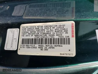 2001 Toyota ECHO with VIN JTDAT123010117491, listed as a Copart auction lot 54008555 with 258,045 mi miles and Salvage Title. Bid and sale history available at carsss.com. Image 12.