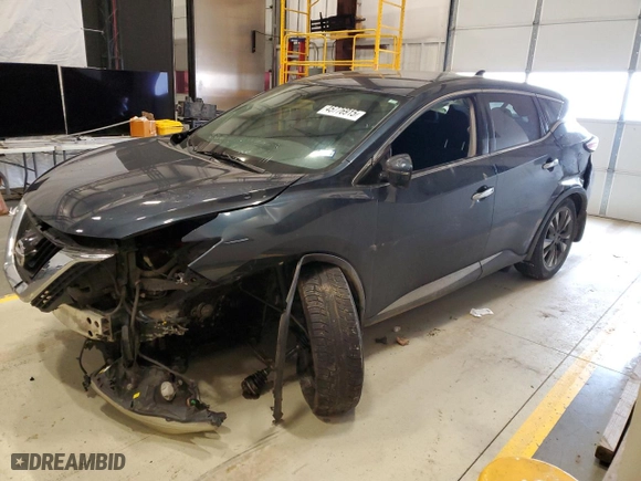 2016 Nissan Murano S with VIN 5N1AZ2MGXGN143320, listed as a Copart auction lot 45776915 with 124,587 mi miles and Salvage Title. Bid and sale history available at carsss.com. Image 1.