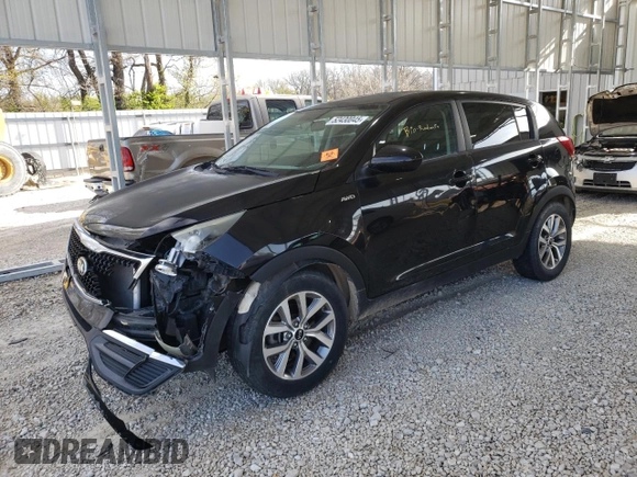 2016 Kia Sportage LX with VIN KNDPBCAC8G7826583, listed as a Copart auction lot 52430045 with 77,223 mi miles and Salvage Title. Bid and sale history available at carsss.com. Image 1.
