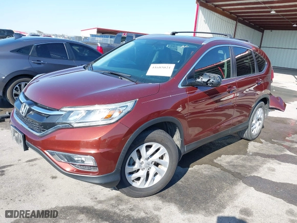 2015 Honda CR-V EX-L with VIN 2HKRM3H75FH510578, listed as a IAAI auction lot 41685021 with 125,556 mi miles. Bid and sale history available at carsss.com. Image 20.