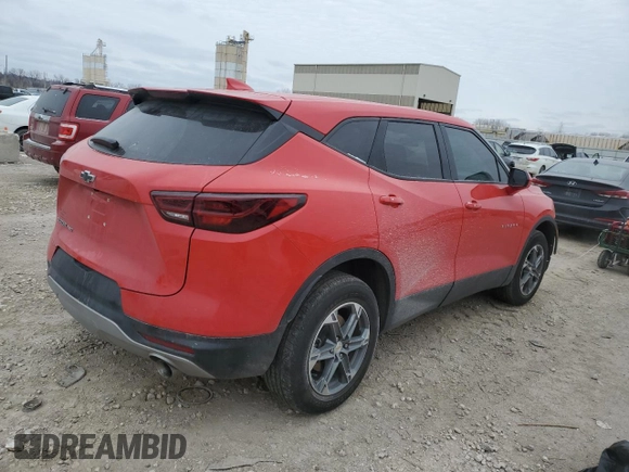 2023 Chevrolet Blazer LT with VIN 3GNKBHR42PS227899, listed as a Copart auction lot 45288295 with 30,408 mi miles and Salvage title. Bid and sale history available at DreamBid. Image 3.
