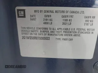 2007 Chevrolet Impala Police Unmarked Police z VIN 2G1WS58R879383022, wystawiony jako IAAI lot #42446113 z przebiegiem 177 159 mil mil oraz . Historia ofert i sprzedaży dostępna na DreamBid. Obrazek 9.
