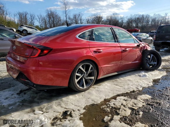 2022 Hyundai Sonata SEL Plus with VIN 5NPEJ4J20NH150422, listed as a Copart auction lot 87952025 with 57,602 mi miles and Salvage Title. Bid and sale history available at carsss.com. Image 3.