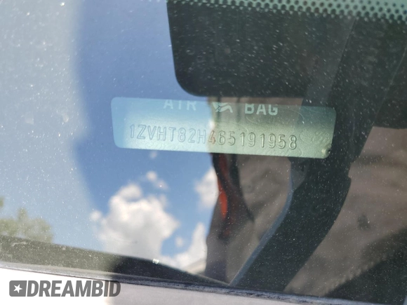 2006 Ford Mustang GT Deluxe with VIN 1ZVHT82H465191958, listed as a Copart auction lot 65255415 with Not provided miles and Salvage title. Bid and sale history available at DreamBid. Image 13.