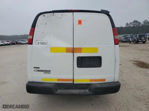 2011 Chevrolet Express Cargo Van with VIN 1GCWGFCA0B1169848, listed as a Copart auction lot 44536435 with 0 mi miles and Salvage Title. Bid and sale history available at carsss.com. Image 6.