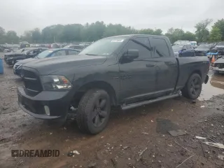 2018 Ram 1500 Express with VIN 1C6RR7FT8JS277905, listed as a Copart auction lot 57579305 with 76,450 mi miles and Salvage title. Bid and sale history available at DreamBid. Image 1.
