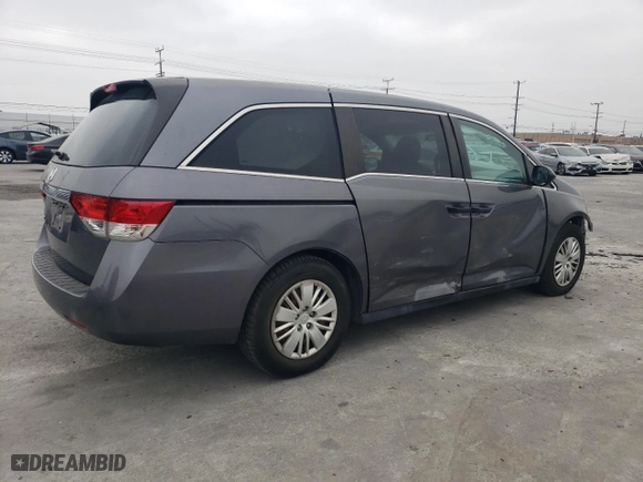 2015 Honda Odyssey LX with VIN 5FNRL5H29FB009680, listed as a Copart auction lot 54065515 with 109,446 mi miles and Salvage Title. Bid and sale history available at carsss.com. Image 3.