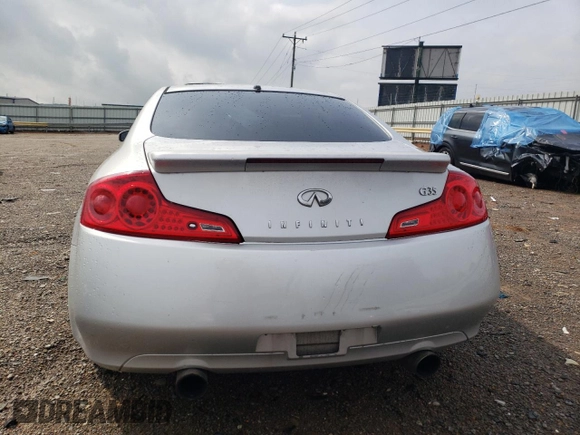 2006 Infiniti G35 Coupe with VIN JNKCV54E46M703019, listed as a Copart auction lot 72398064 with 0 mi miles and Salvage Title. Bid and sale history available at carsss.com. Image 6.