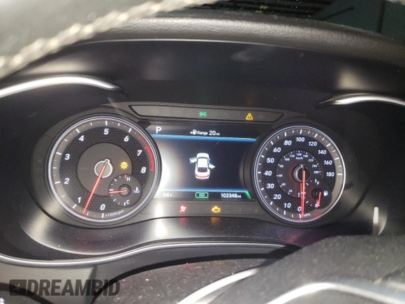 2019 Genesis G70 Dynamic with VIN KMTG34LE1KU019917, listed as a Copart auction lot 46551025 with 102,348 mi miles and Non Repairable. Bid and sale history available at DreamBid. Image 9.