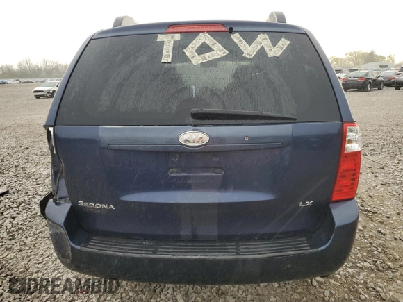 2006 Kia Sedona LX with VIN KNDMB233166078998, listed as a Copart auction lot 53814545 with 156,112 mi miles and Salvage Title. Bid and sale history available at carsss.com. Image 6.