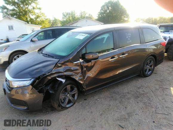 2022 Honda Odyssey EX with VIN 5FNRL6H59NB019950, listed as a IAAI auction lot 42070655 with 24,863 mi miles and . Bid and sale history available at DreamBid. Image 2.