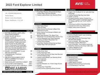 2022 Ford Explorer Limited с VIN 1FMSK8FH6NGA84494, выставлен на аукционе Copart как лот 45892445 с пробегом 69 127 миль миль и Чистый • Clean title. История ставок и продаж доступна на DreamBid. Изображение 12.