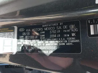 2019 Kia Forte S z VIN 3KPF34AD0KE020141, wystawiony jako IAAI lot #41857548 z przebiegiem 111 021 mil mil oraz . Historia ofert i sprzedaży dostępna na DreamBid. Obrazek 9.