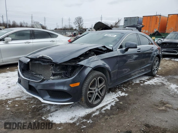 2015 Mercedes-Benz CLS 400 with VIN WDDLJ6HB7FA133768, listed as a Copart auction lot 45547855 with 130,514 mi miles and Salvage title. Bid and sale history available at DreamBid. Image 1.
