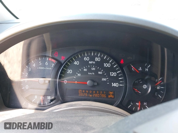 2004 Nissan Titan LE with VIN 1N6AA07B04N546666, listed as a IAAI auction lot 42045671 with 280,796 mi miles. Bid and sale history available at carsss.com. Image 7.
