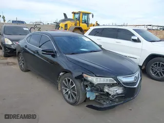2015 Acura TLX V6 Tech with VIN 19UUB2F51FA001009, listed as a IAAI auction lot 41477548 with 131,776 mi miles. Bid and sale history available at carsss.com. Image 1.