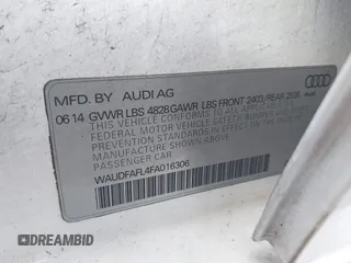 2015 Audi A4 Premium with VIN WAUDFAFL4FA016306, listed as a IAAI auction lot 42267855 with 140,647 mi miles and . Bid and sale history available at DreamBid. Image 9.