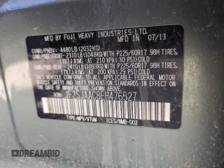 2014 Subaru Forester 2.5i with VIN JF2SJAAC8EH476527, listed as a Copart auction lot 55086265 with Not Provided miles and Clean Title. Bid and sale history available at DreamBid. Image 13.