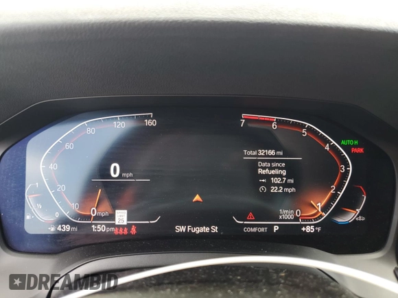 2022 BMW 3 Series 330i with VIN 3MW5R1J08N8C24403, listed as a Copart auction lot 59592785 with 32,166 mi miles and Salvage title. Bid and sale history available at DreamBid. Image 9.