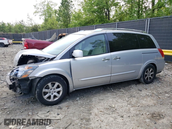 2008 Nissan Quest S z VIN 5N1BV28U28N123399, wystawiony jako Copart lot #54991765 z przebiegiem 136 628 mil mil oraz Szkoda całkowita • Salvage title. Historia ofert i sprzedaży dostępna na DreamBid. Obrazek 1.