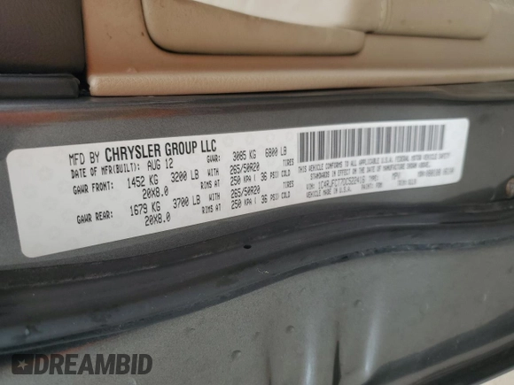 2013 Jeep Grand Cherokee Overland with VIN 1C4RJFCT7DC522416, listed as a Copart auction lot 44614375 with 170,786 mi miles and Salvage Title. Bid and sale history available at carsss.com. Image 16.