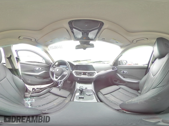 2019 BMW 3 Series 330i xDrive with VIN 3MW5R7J52K8A04913, listed as a Copart auction lot 58498355 with 59,091 mi miles and Salvage title. Bid and sale history available at DreamBid. Image 14.