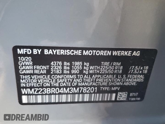 2021 MINI Countryman Oxford Edition with VIN WMZ23BR04M3M78201, listed as a Copart auction lot 87664925 with 42,151 mi miles and Salvage Title. Bid and sale history available at carsss.com. Image 14.