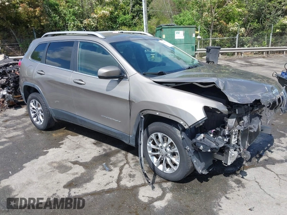 2019 Jeep Cherokee Latitude Plus with VIN 1C4PJLLB5KD184163, listed as a IAAI auction lot 41905051 with 247,574 mi miles. Bid and sale history available at carsss.com. Image 1.