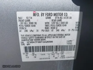 2015 Ford Explorer Limited with VIN 1FM5K7F86FGA26586, listed as a IAAI auction lot 41835232 with 161,191 mi miles. Bid and sale history available at carsss.com. Image 9.