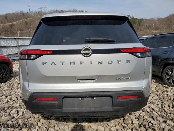 2023 Nissan Pathfinder SV with VIN 5N1DR3BC8PC243303, listed as a Copart auction lot 45817675 with 48,288 mi miles and Salvage Title. Bid and sale history available at carsss.com. Image 6.