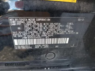 2012 Toyota RAV4 Sport with VIN JTMWF4DV0C5044352, listed as a Copart auction lot 61183065 with 140,289 mi miles and Salvage title. Bid and sale history available at DreamBid. Image 13.