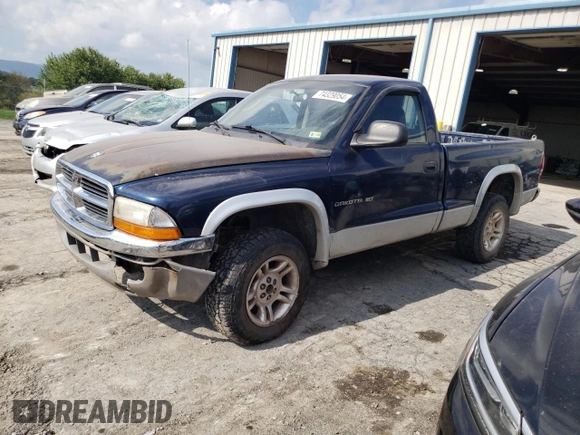 2001 Dodge Dakota with VIN 1B7GG26X21S116431, listed as a Copart auction lot 74329054 with 144,055 mi miles and Salvage Title. Bid and sale history available at carsss.com. Image 1.