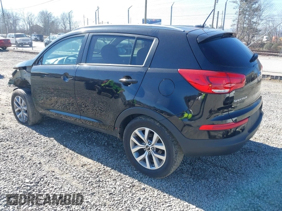 2016 Kia Sportage LX with VIN KNDPB3ACXG7825886, listed as a IAAI auction lot 41454209 with 167,778 mi miles. Bid and sale history available at carsss.com. Image 3.