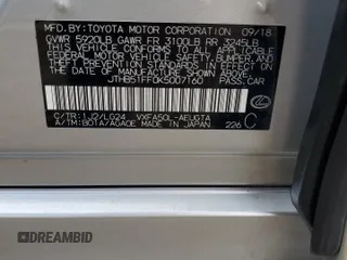 2019 Lexus LS 500 with VIN JTHB51FF0K5007160, listed as a Copart auction lot 42349845 with 65,047 mi miles and Salvage title. Bid and sale history available at DreamBid. Image 12.