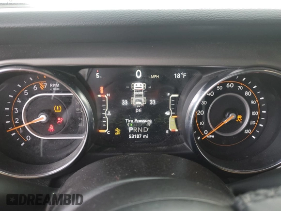 2021 Jeep Wrangler Sport S with VIN 1C4HJXAG0MW626381, listed as a Copart auction lot 87031684 with 53,187 mi miles and Salvage Title. Bid and sale history available at DreamBid. Image 9.