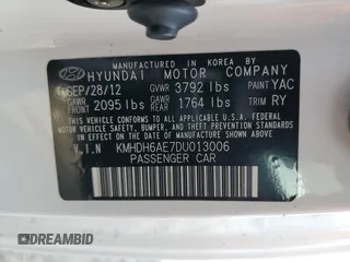 2013 Hyundai Elantra Coupe GS PZEV with VIN KMHDH6AE7DU013006, listed as a Copart auction lot 83256634 with 139,193 mi miles and Clean Title. Bid and sale history available at carsss.com. Image 12.