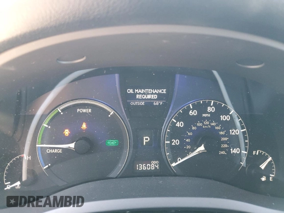 2012 Lexus RX 450h with VIN JTJZB1BA4C2408052, listed as a Copart auction lot 47407135 with 136,084 mi miles and Salvage title. Bid and sale history available at DreamBid. Image 9.