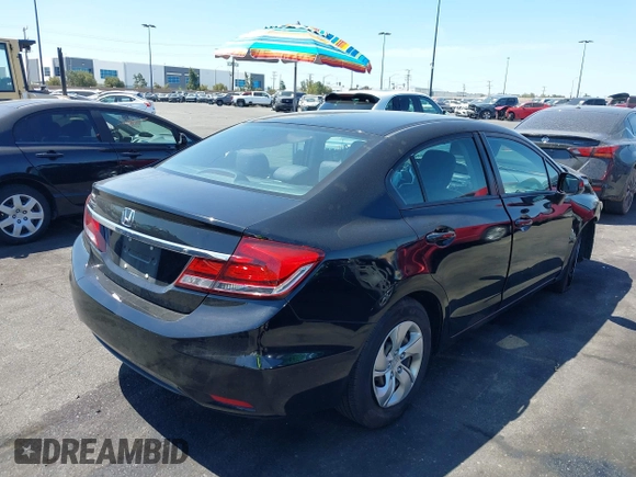 2013 Honda Civic LX with VIN 19XFB2F59DE277780, listed as a IAAI auction lot 42014724 with Not Provided miles and . Bid and sale history available at DreamBid. Image 4.