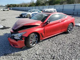 2021 Infiniti Q60 Red Sport 400 with VIN JN1FV7LL3MM560641, listed as a Copart auction lot 50045225 with 24,906 mi miles and Salvage title. Bid and sale history available at DreamBid. Image 1.